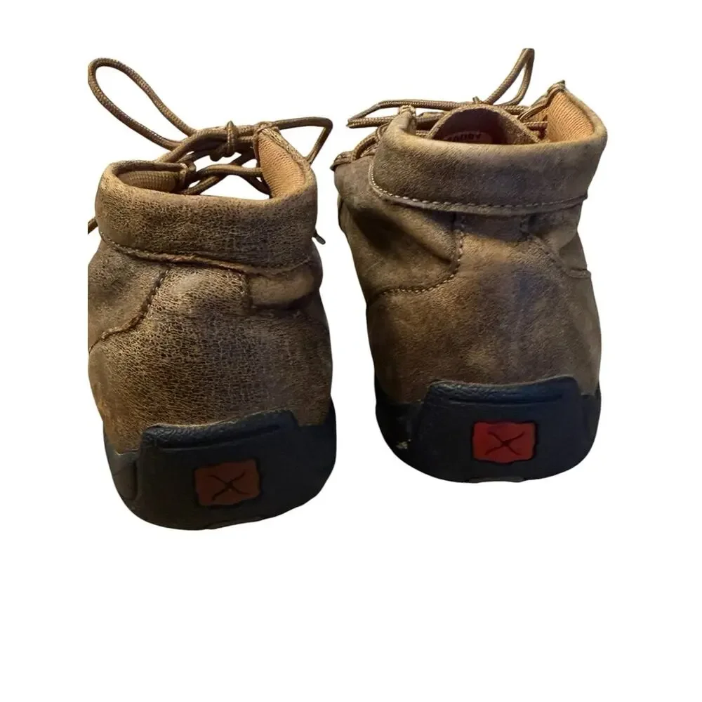 Twisted X Youth 3.5 Casual Moc Toe Leather Shoes in Brown